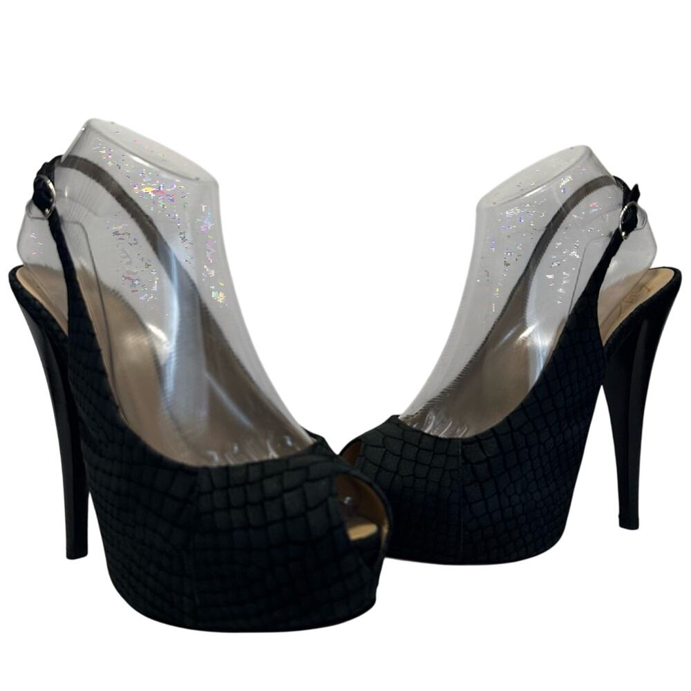 Vintage Giuseppe Zanotti Python Embossed Suede He… - image 1